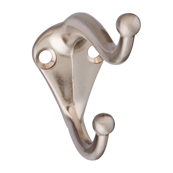 National Hardware National Hardware 2.75 in. L Satin Nickel Silver Zinc Coat/Hat Hook 35 lb. cap. 1 pk N325-480 - main